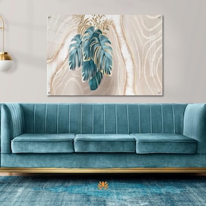 Modern Acrylic Glass Wall Art: Abstract Floral Panels