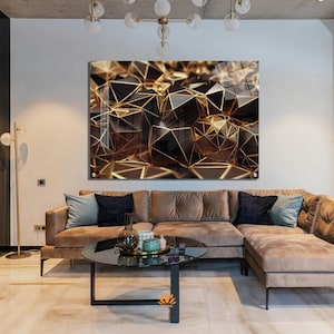 Geometric Acrylic Glass Wall Art: Modern Panoramic Print