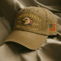 250th Anniversary Embroidered Bald Eagle Hat: Patriotic American Gift product logo
