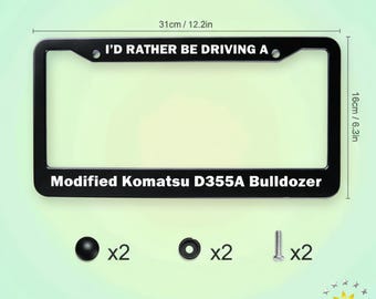 License Plate Frame,A Nod to the Killdozer Legacy,Modified Komatsu D355A Bulldozer,Car Accessory,Tag Frame for Car,Gift for Car Enthusiasts