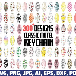 300+ Retro Motel Keychain SVG Bundle: Vintage Key Tag Designs (Digital Download)