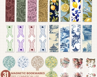 Pacchetto di 31 segnalibri magnetici SVG: cineserie, versetti della Bibbia (download digitale, uso commerciale)
