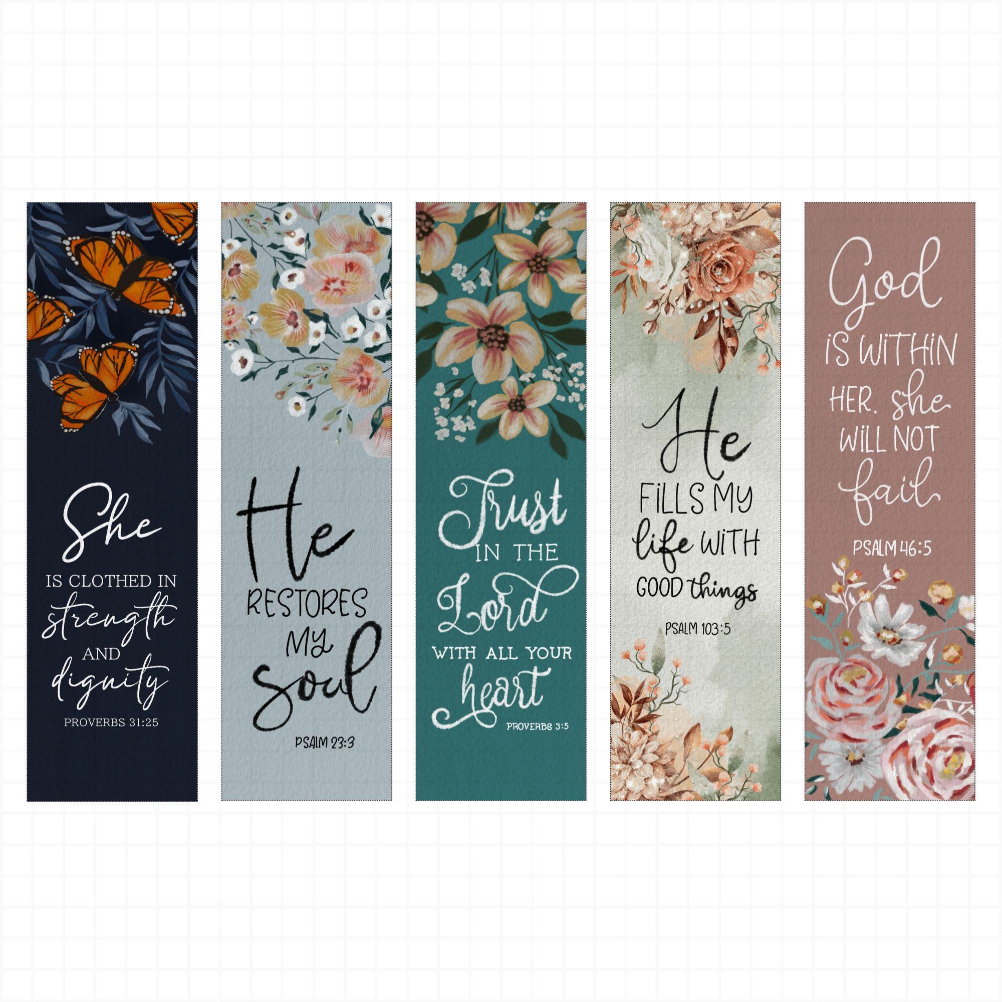 Scripture Embeded Bookmarks 30 Bible Verse Bookmark Bundle, Christian, Scripture Printable Gift PNG ...