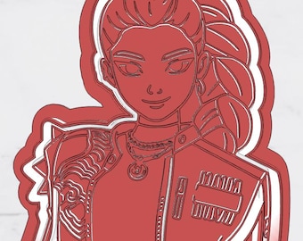 3D Printable STL File Kpop Demon Hunters Inspired Rumi Cookie Cutter and Fondant Stamp Set