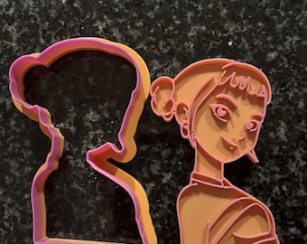 3D Printable STL File Kpop Demon Hunters Inspired Zoe Cookie Cutter and Fondant Stamp Set