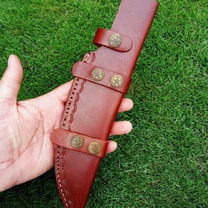 10.5”Handmade 8”Fixed Blade Knife Leather Sheath Scout Holster Knife Sheath