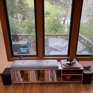 Vinyl LP Storage Bench Lo-Fi edition with Amplifier Shelf image 4