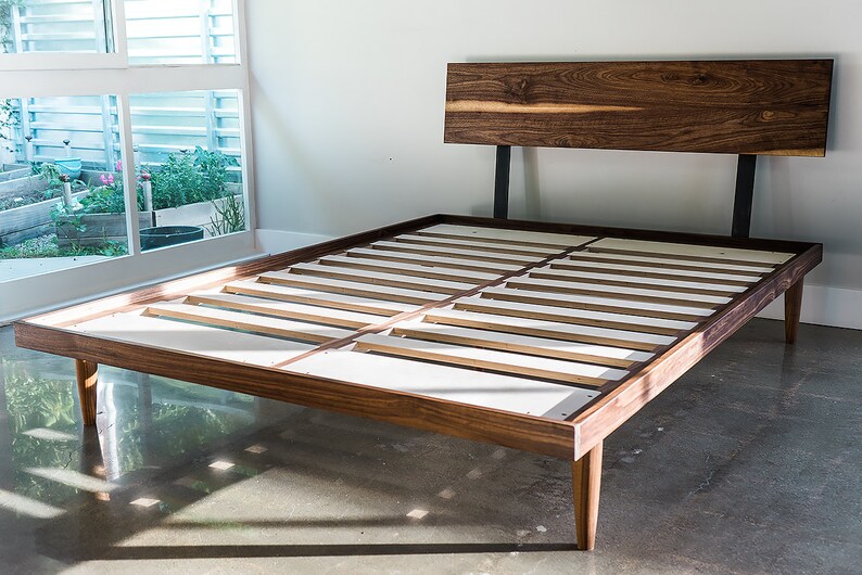 The Western Bed Mid Century Modern Style Platform Bed Available with Storage image 4