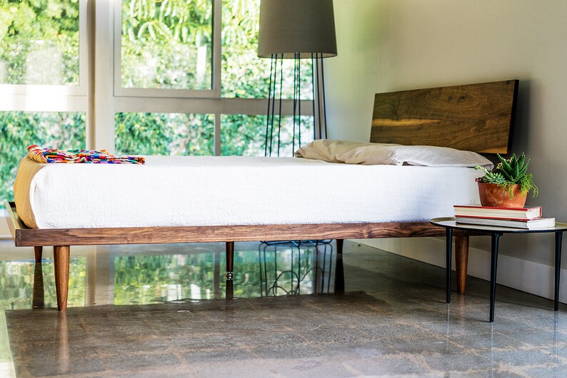 The Western Bed Mid Century Modern Style Platform Bed Available with Storage image 3