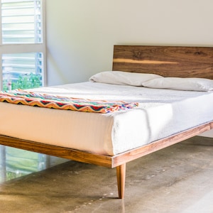 The Western Bed Mid Century Modern Style Platform Bed Available with Storage image 1