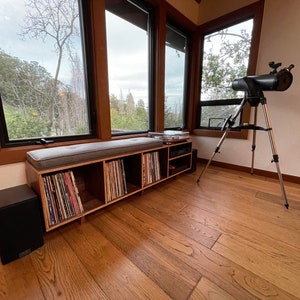 Vinyl LP Storage Bench Lo-Fi edition with Amplifier Shelf image 3