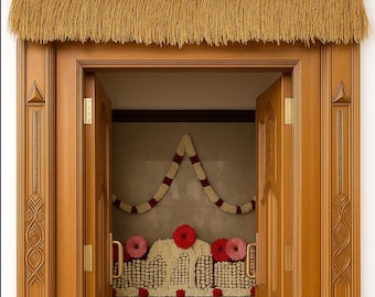 Handmade Paddy Door Toran – Elegant Festive Decor for Diwali, Navratri & Dusshera, Ideal for Main Doors and Pooja Rooms