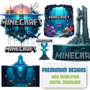 Underwater Ruins PNG Bundle | Ocean Temple Clipart | Gaming Digital Download | Transparent Background Graphics