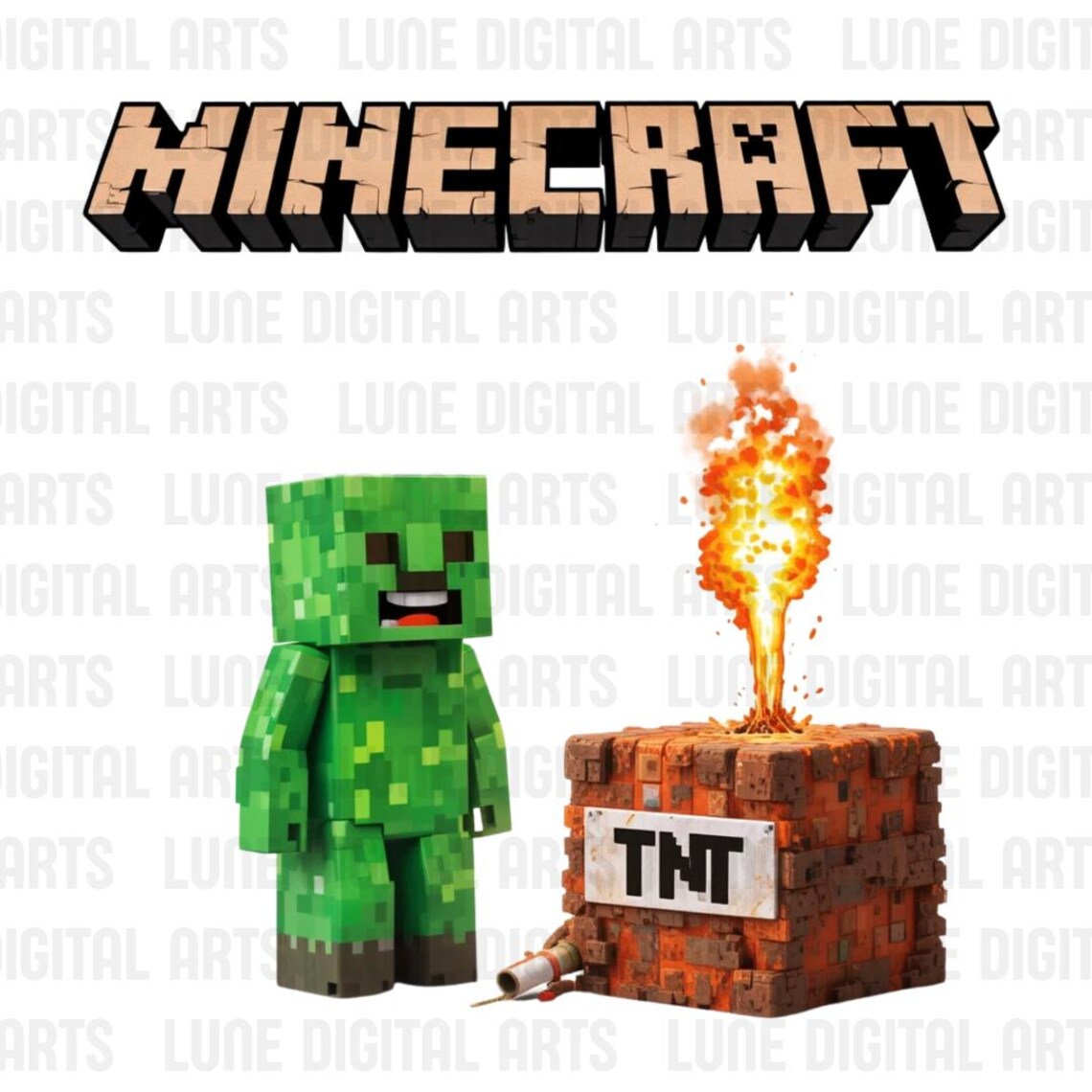 Creeper PNG Bundle, TNT Explosion Digital Download – High-resolution ...