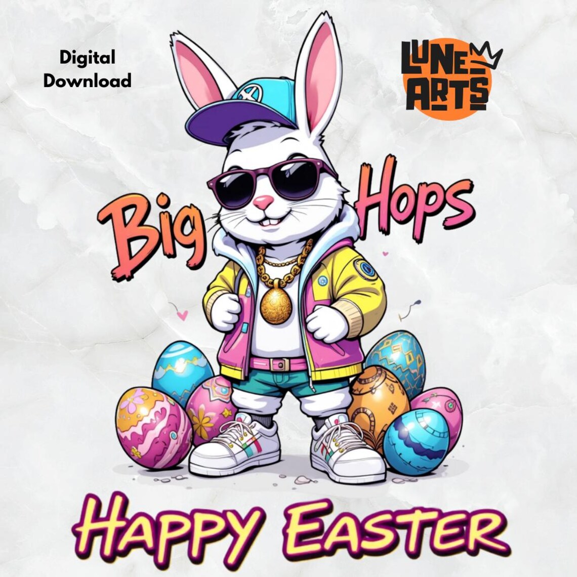 Cartoon Rabbit Rap Hip Hop Easter Bunny PNG, Rap Bunny Big Hops Design, Cool Easter Rabbit ...