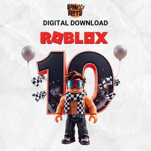 Roblox 10. Geburtstag PNG | Racing Gamer Clipart | Hohe Auflösung | Transparenter Hintergrund | Roblox Party Digitaler Download