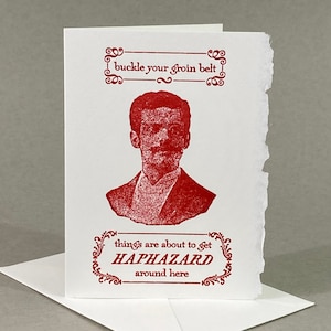 bouclez votre ceinture à l'aine | Cadeau ou invitation d'enterrement de vie de jeune fille | Carte de mariage amusante pour homme | Carte d'anniversaire pour homme | Humour absurde et ridicule