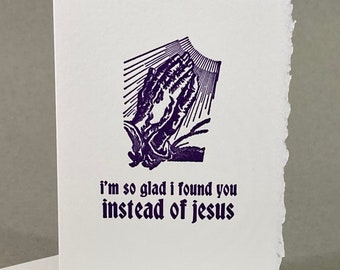 Blasphemous Humor | Funny Religious Cards | Funny Friend Card | Letterpress Anniversary Card | Snarky Best Friend Birthday | Offensive Cards