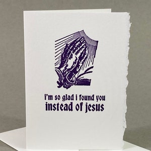 Blasphemous Humor Funny Religious Cards Funny Friend Card Letterpress Anniversary Card Snarky Best Friend Birthday Offensive Cards image 1