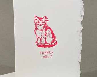 Thanks, I Hate It | Funny Cat Card | Cat Lover Card | Internet Meme Card | Nerdy Humor | Geeky Humor | Random Absurd Joke