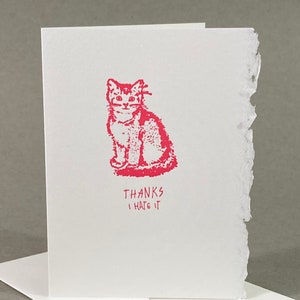 Merci, je déteste ça | carte drôle de chat | pour amoureux des chats | carte meme Internet | Humour ringard | Humour geek | Blague absurde aléatoire