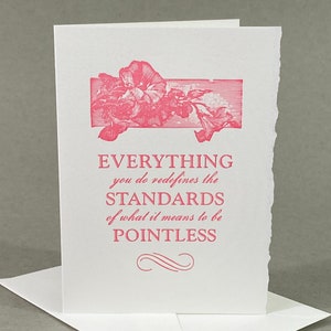 Everything You Do is Pointless | Funny Mean Card | Rude Friend Card | Mean Card for Sister | Faux-inspirational Art | De-motivational Art