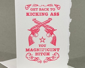 Funny Get Well Card | Get Well Cards Women | Funny Get Well Soon Card | Encouragement Cards Women | Funny Encouragement Cards | Kickass Card