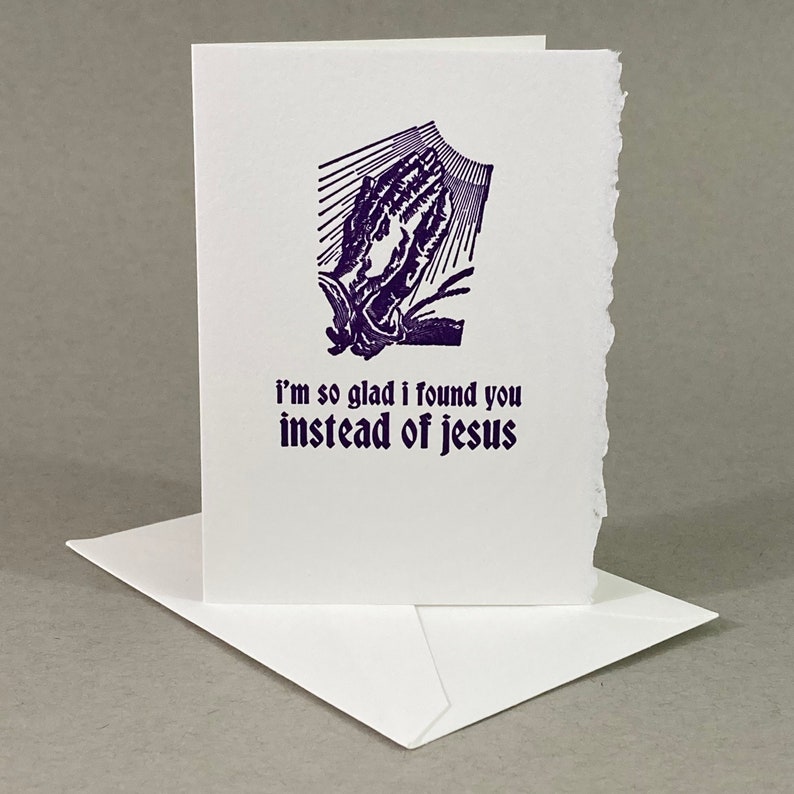 Blasphemous Humor Funny Religious Cards Funny Friend Card Letterpress Anniversary Card Snarky Best Friend Birthday Offensive Cards image 1