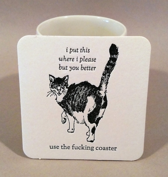 Set Of 4 Cat Coasters – Non-Slip PVC Cup Mats For Hot & Cold Drinks-624797