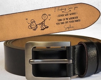 Spersonalizowany grawerowany pasek skórzany – zabawny prezent na rocznicę