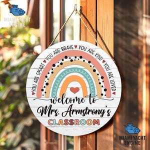 Personalized Teacher Door Sign, Custom Classroom Door Hanger, Back to School Welcome, Teacher Appreciation Gift