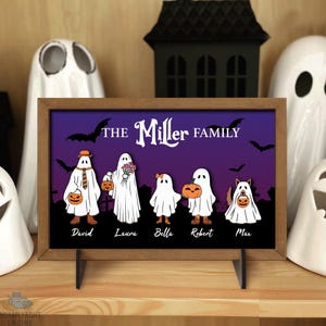 Personalized Halloween Family Name Sign, Custom Halloween Decor, Halloween Ghost Sign, Gift For Family, Family Gift, Custom Signs for Family