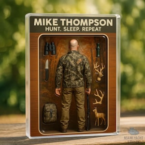 Custom Name Hunt. Sleep. Repeat Acrylic Block Plaque, Big Game Hunter Dad Acrylic Block Plaque, Father&#39;s Day Gift For Dad, Gift For Husband