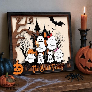 Personalized Halloween Ghost Family Wall Decor, Our Boo Crew, Halloween Family Sign, Cute Halloween Decor, Creepy Kooky Spooky, Ghost Family