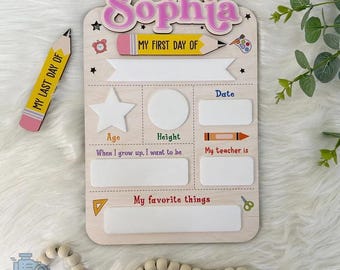 Spersonalizowany znak „Pierwszy i ostatni dzień szkoły” – wielokrotnego użytku tablica fotograficzna