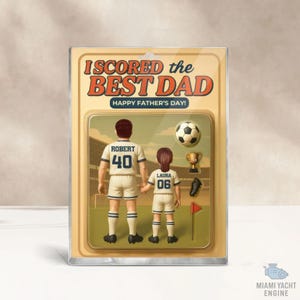 Custom Name I Scored The Best Dad Acrylic Block Plaque, Best Football Dad Ever Acrylic Block, Father&#39;s Day Gift For Dad, Gift For Husband