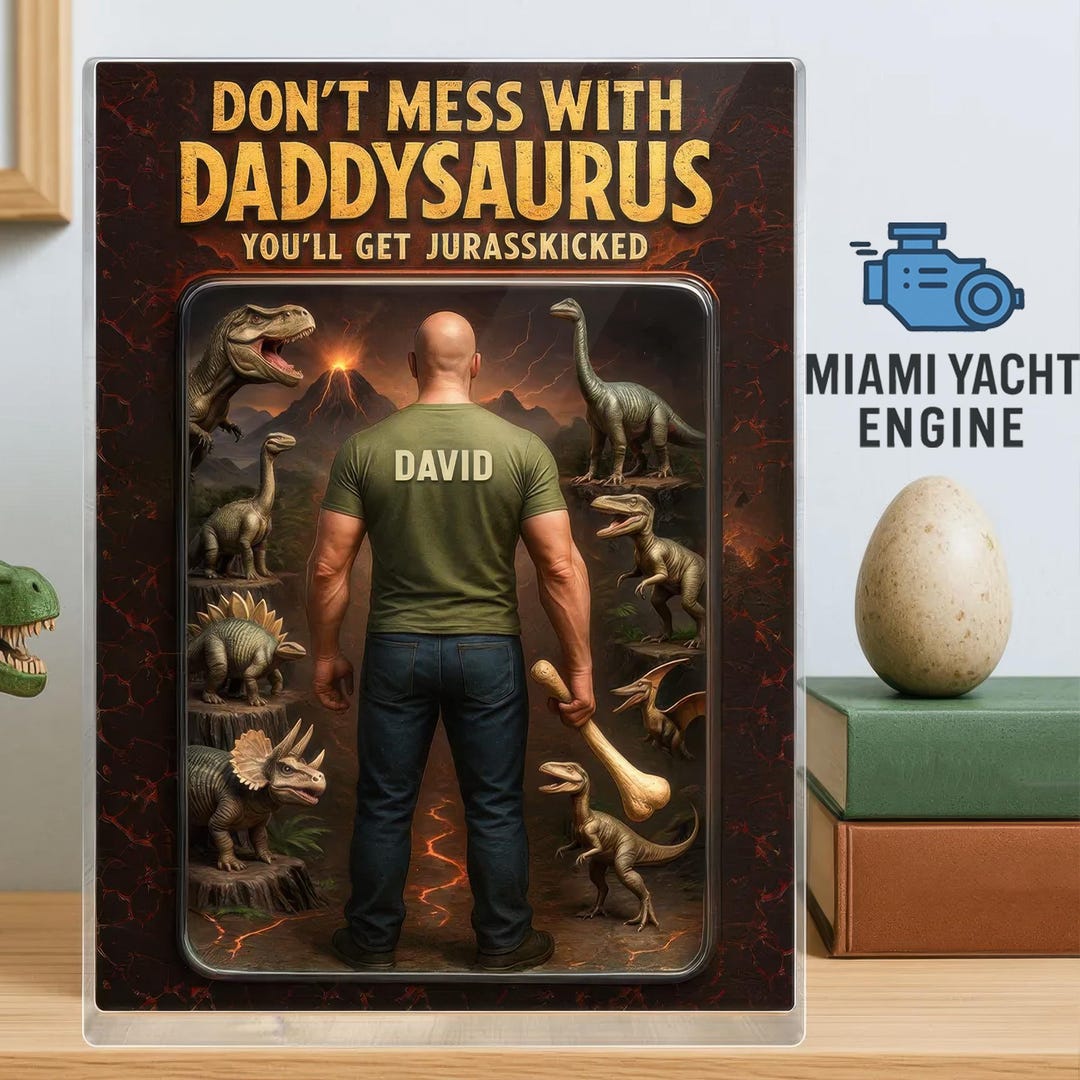 Personalized Daddysaurus Acrylic Block, Funny Dinosaur Dad Gift - Etsy