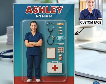 Zestaw figurek pielęgniarki, spersonalizowany blok akrylowy, niestandardowy prostokątny wystrój dla pielęgniarek, prezent z podziękowaniami