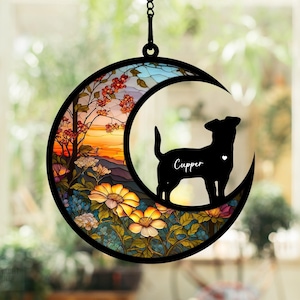 NEW! Loss of Pet Sympathy Gift| Pet Memorial Suncatcher| Handmade Custom Name Dog Decor, Engraved Dog Lovers Gift, Gift for Dog Lovers 2025