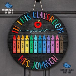 Plaque de porte personnalisée pour enseignant, décoration de salle de classe personnalisée, accroche-porte pour enseignant pour une utilisation en classe, cadeau de remerciement pour enseignant