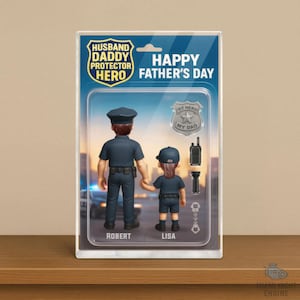 Custom Name Husband Daddy Protector Hero Acrylic Block Plaque, Police Dad Acrylic Block Plaque, Father&#39;s Day Gift For Dad, Gift For Husband