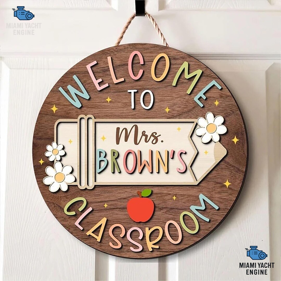 Custom Teacher Door Hanger, Personalized Classroom Decor - Etsy