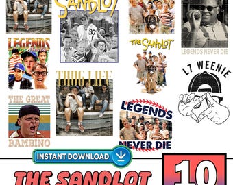The Sandlot Png Bundle, Thug Life Sandlot Baseball Legends Never Die Png, Sandlot Great Bambino Digital Download, The Sandlot Png Download