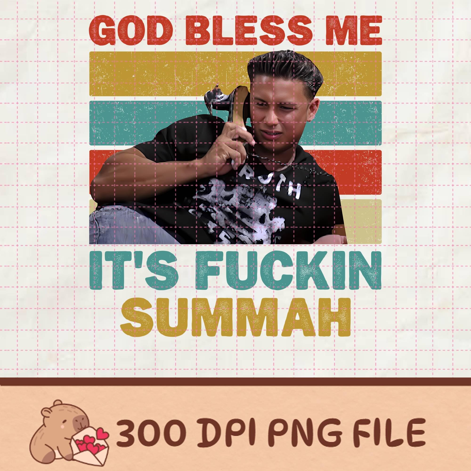God Bless Me Png Its F*ckin Summah Digital Download, Funny Summer Png For Party Lovers, Humorous Beach Vibes, Sarcastic Vacation Gift File
