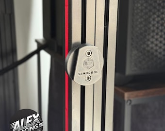 Simucube QR steering wheel support. Mounts on a profiled chassis or wall.