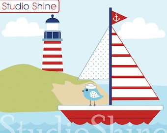 Off To See The World | Boy Cute Bird Digital Clip Art PNG EPS Vector File | Instant Download Clipart Personal and Small Commercial Use