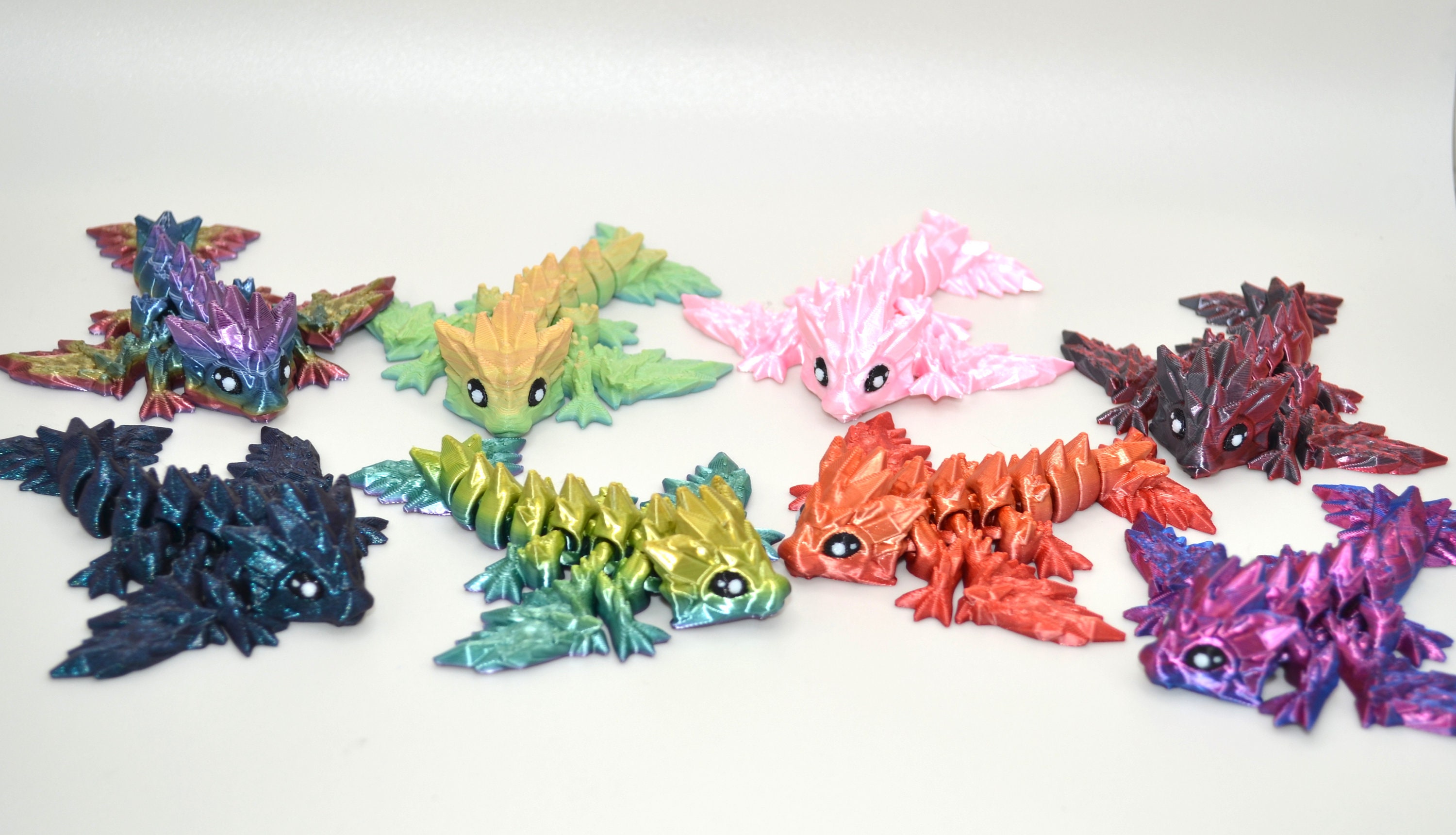 Buy 3D Printed Crystal Dragon Dinosaur in Scale Egg Posable