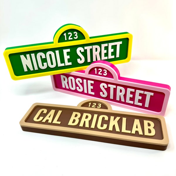 Personalized Custom 3D-Printed Name Sign, Street Sign-Inspired, Perfect Gift for Teachers and Kids, Great Birthday Party