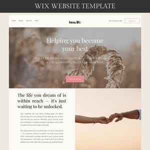 Wix Coaching Website Template for Life Coaches and Wellness Therapists | Easy No-Code Design | Drag & Drop | Fully Editable | FREE BONUSES
