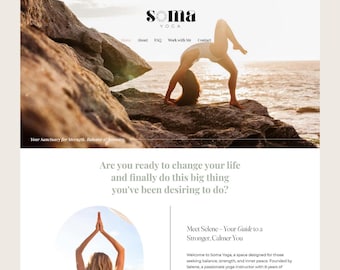 Wix Website Template for Yoga, Wellness & Mindfulness Coaches | Affordable, No-Code, Fully Customisable + FREE Website Starter Kit